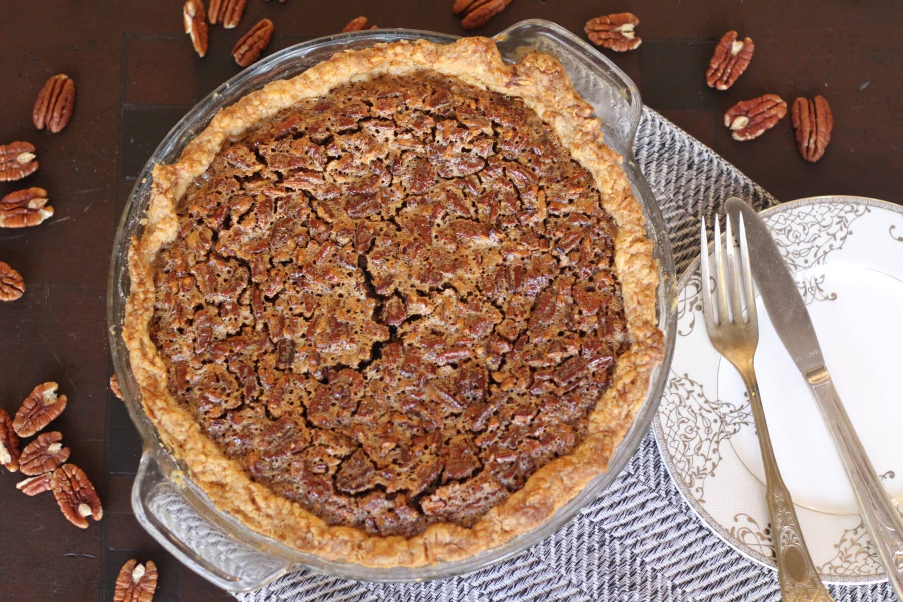 Homemade Pecan Pie Recipe with Both Light & Dark Corn Syrup