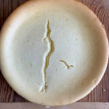 Finished vanilla biscoff cheesecake served as a special occasion dessert for holidays (Valentine's Day or Christmas)